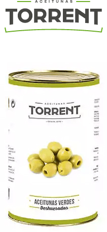 envase de aceitunas verdes deshuesadas